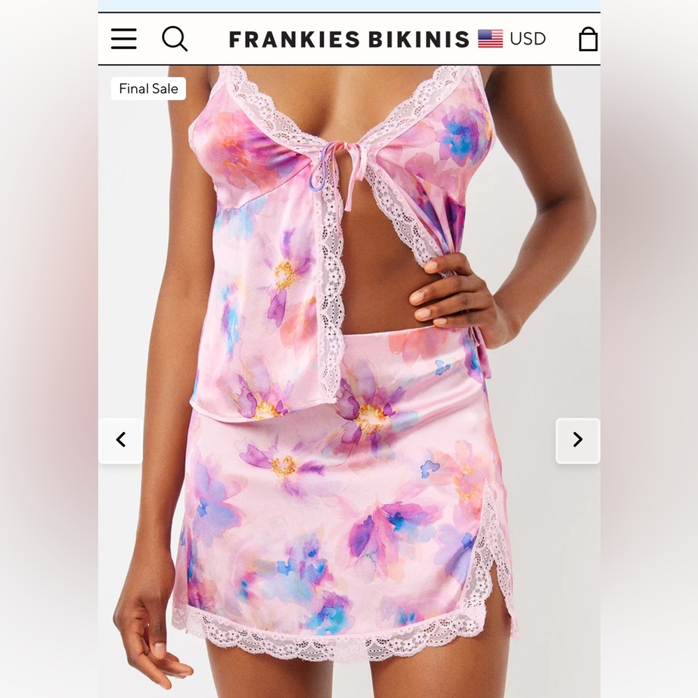 Frankie’s bikinis Boden lace silk skirt
